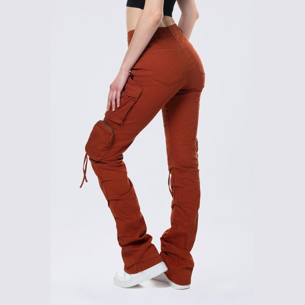 Smoke Rise RED High Rise Stacked Utility Twill Pants - Picante