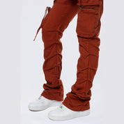 Smoke Rise RED High Rise Stacked Utility Twill Pants - Picante