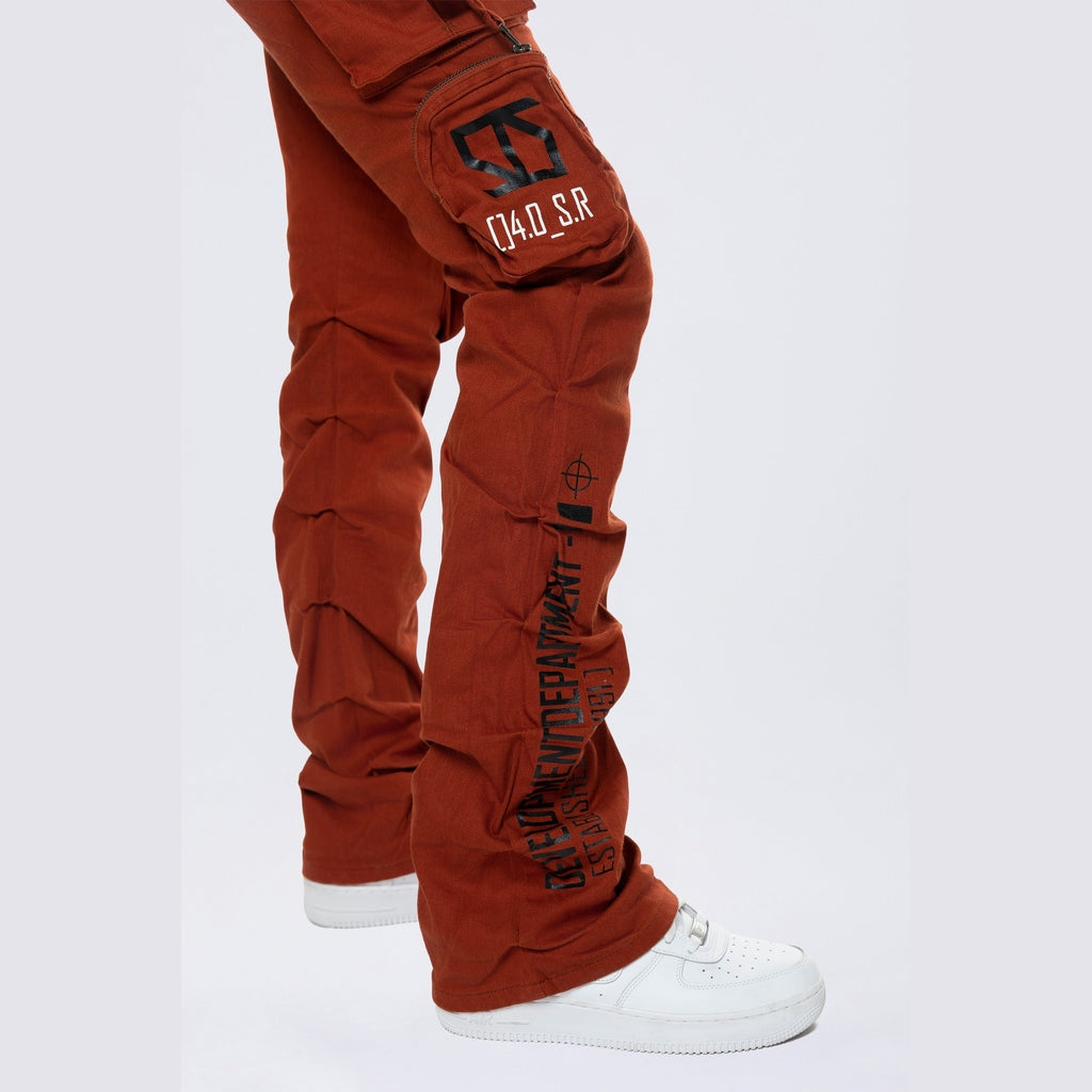 Smoke Rise RED High Rise Stacked Utility Twill Pants - Picante