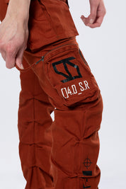 High Rise Stacked Utility Twill Pants - Picante