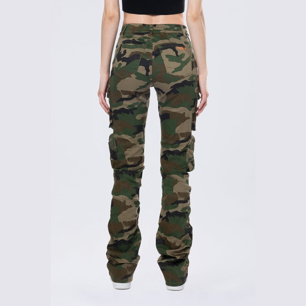 Smoke Rise RED High Rise Stacked Utility Twill Pants - Wood Camo