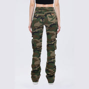 Smoke Rise RED High Rise Stacked Utility Twill Pants - Wood Camo