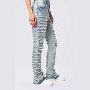 Smoke Rise RED High Rise Stacked Applique Jeans - Pier Blue