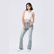 Smoke Rise RED High Rise Stacked Applique Jeans - Pier Blue