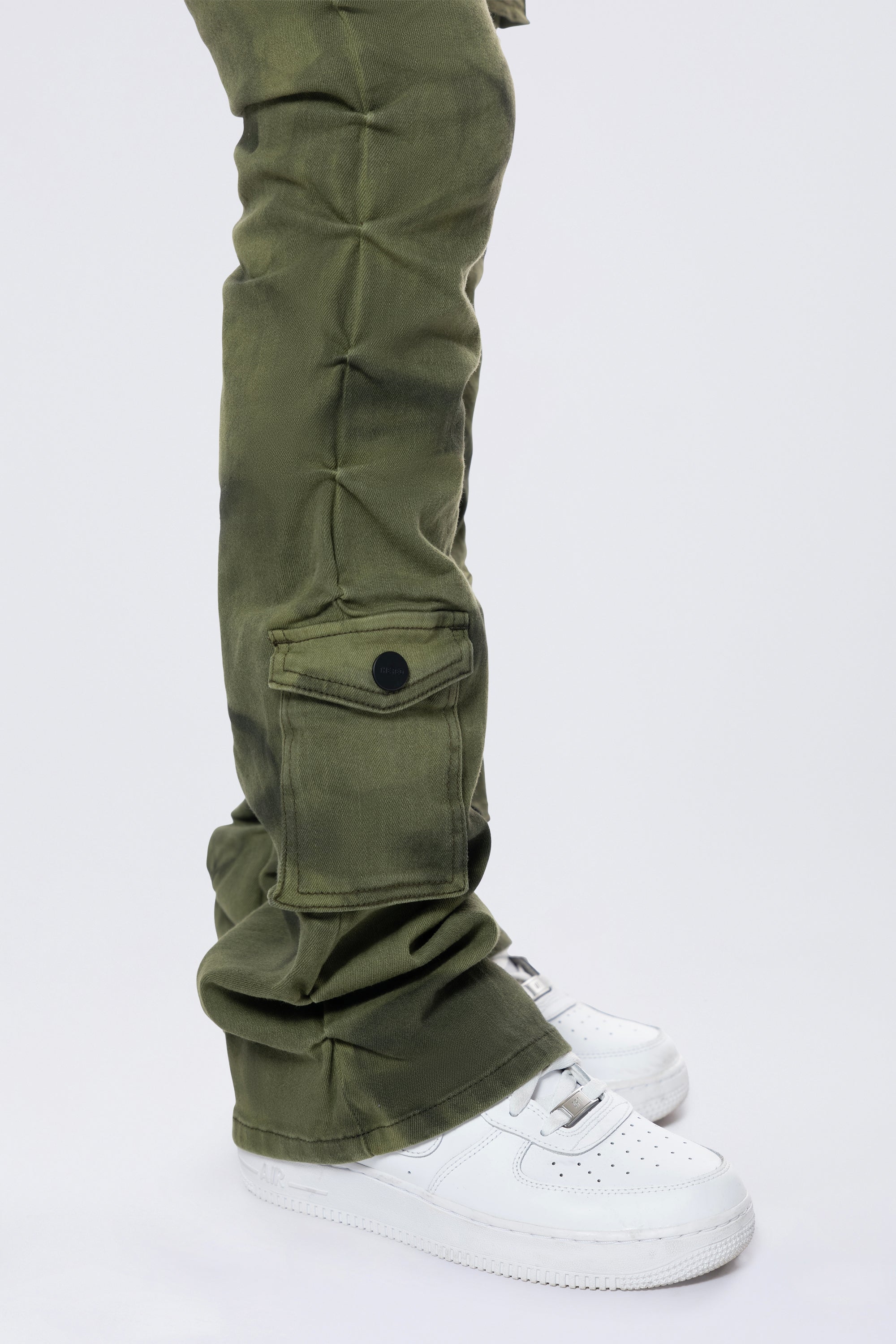 Stacked Pigment Dyed Twill Pants - Clover Green