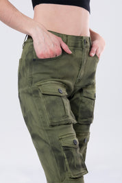 Stacked Pigment Dyed Twill Pants - Clover Green