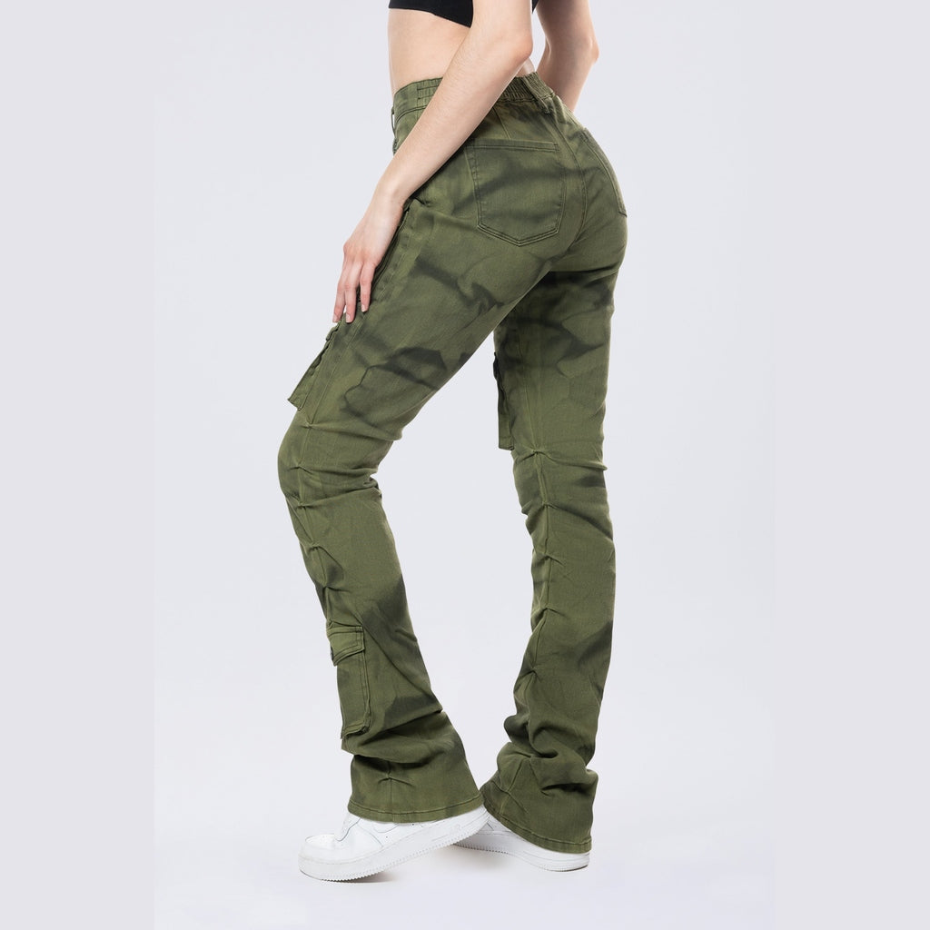 Smoke Rise RED Stacked Pigment Dyed Twill Pants - Clover Green