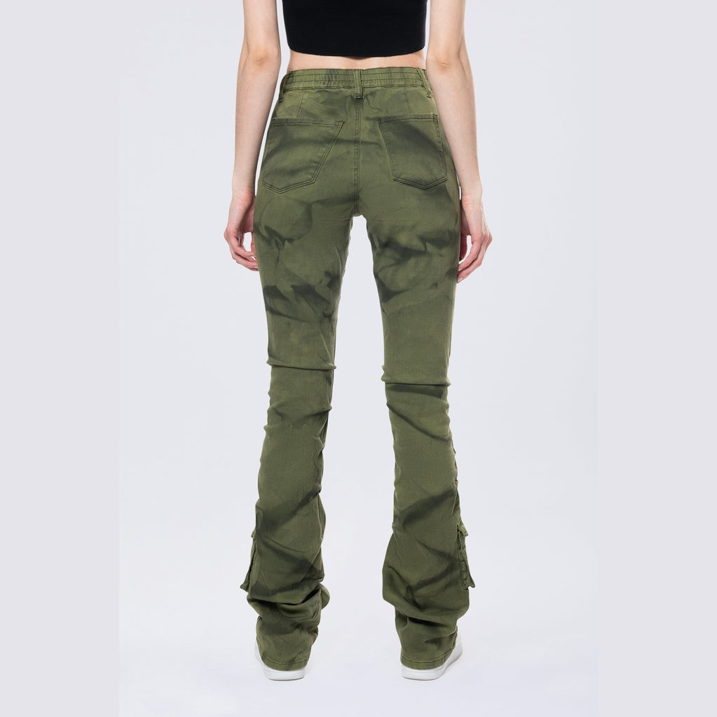 Smoke Rise RED Stacked Pigment Dyed Twill Pants - Clover Green