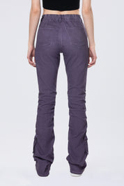 Stacked Pigment Dyed Twill Pants - Purple