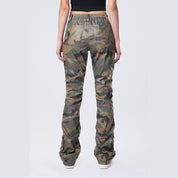 Smoke Rise RED Stacked Utility Vegan Leather Pants - Wood Camo