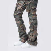 Smoke Rise RED Stacked Utility Vegan Leather Pants - Wood Camo