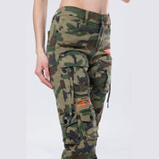 Smoke Rise RED High Rise Stacked Utility Twill Pants - Wood Camo