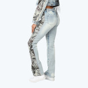 High Rise Bootcut Stacked Mixed Media Jeans