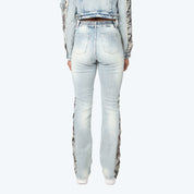 High Rise Bootcut Stacked Mixed Media Jeans