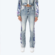 High Rise Bootcut Stacked Mixed Media Jeans