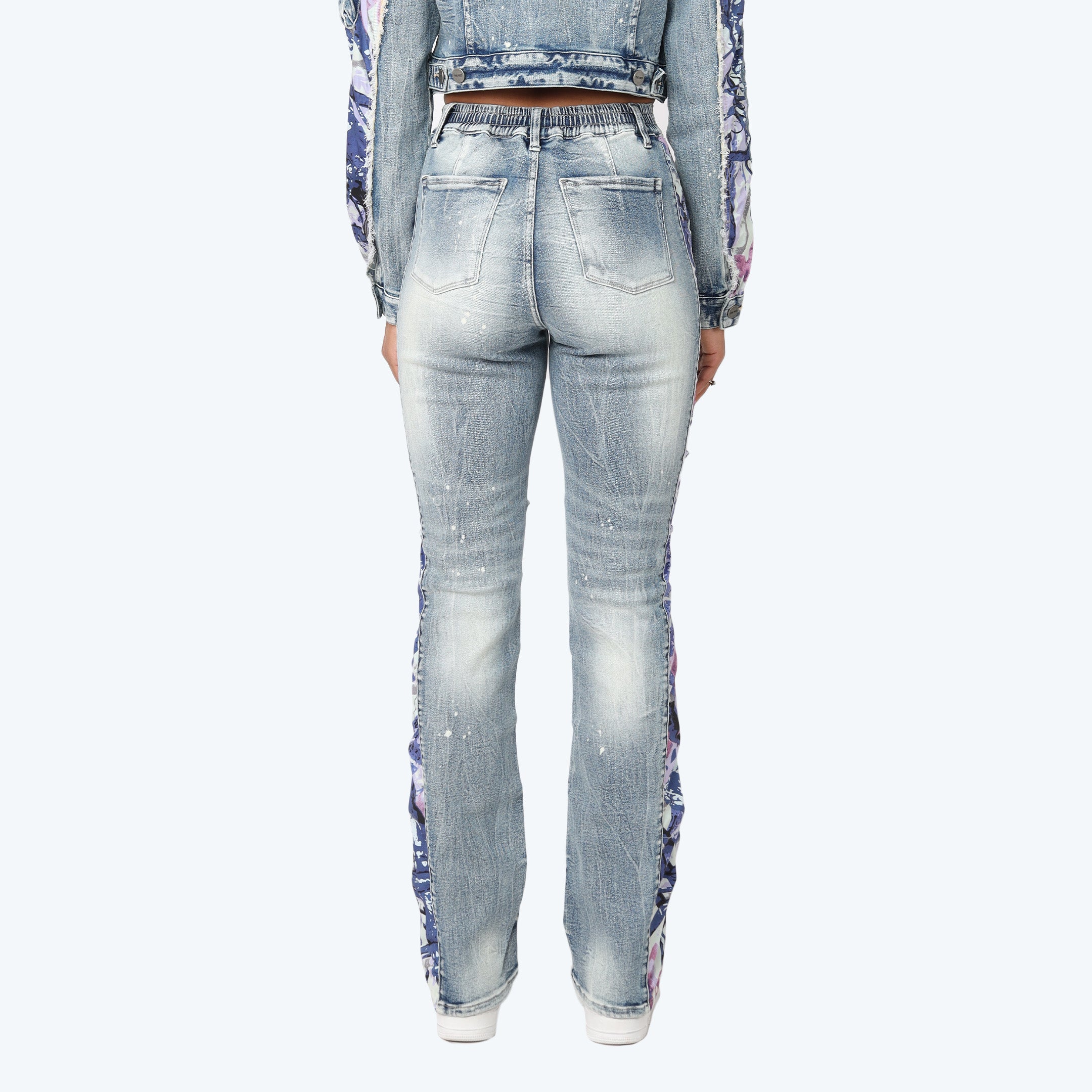 High Rise Bootcut Stacked Mixed Media Jeans