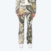 High Rise Stacked Dystopia Printed Cargo Twill Pants
