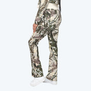 High Rise Stacked Dystopia Printed Cargo Twill Pants