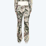 High Rise Stacked Dystopia Printed Cargo Twill Pants