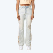 High Rise Bootcut Stacked Side Tapestry Jeans