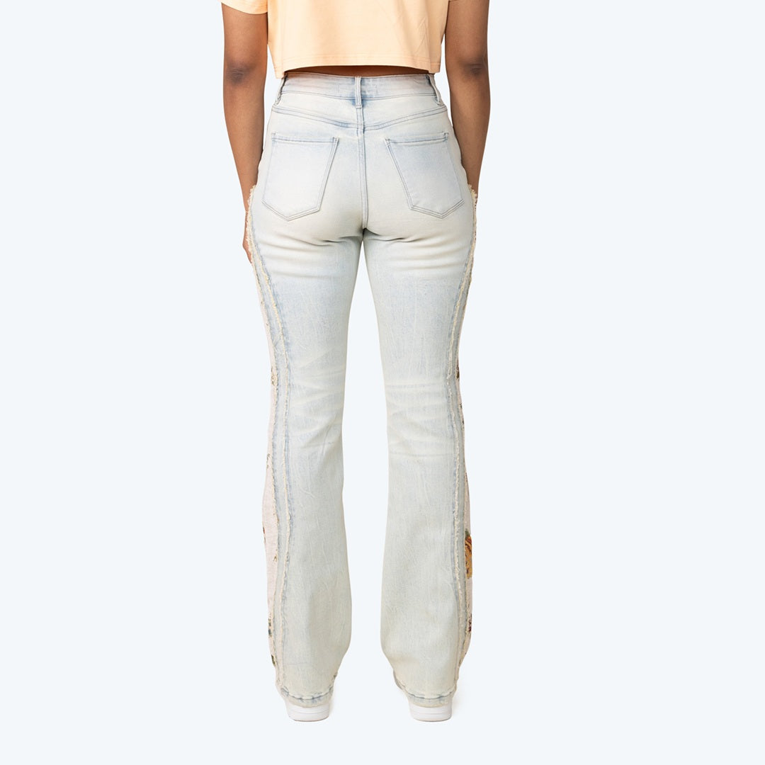 High Rise Bootcut Stacked Side Tapestry Jeans