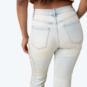 High Rise Bootcut Stacked Side Tapestry Jeans