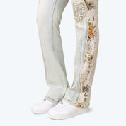 High Rise Bootcut Stacked Side Tapestry Jeans