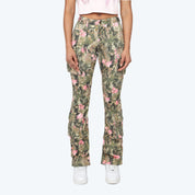 Mid Rise Side Pinched Stacked Twill Pants