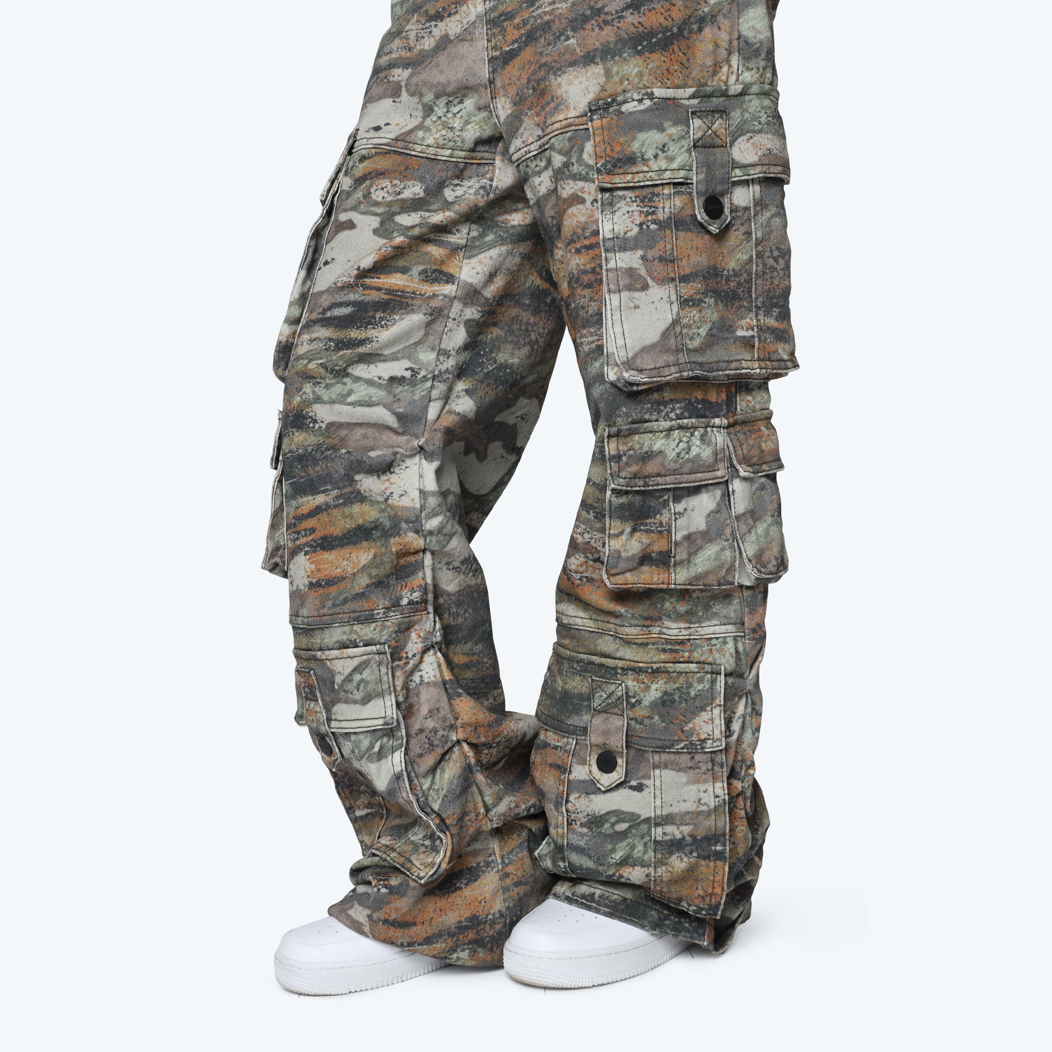 Wide Leg Overalls - Tiger Camo