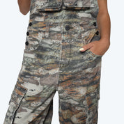 Wide Leg Overalls - Tiger Camo
