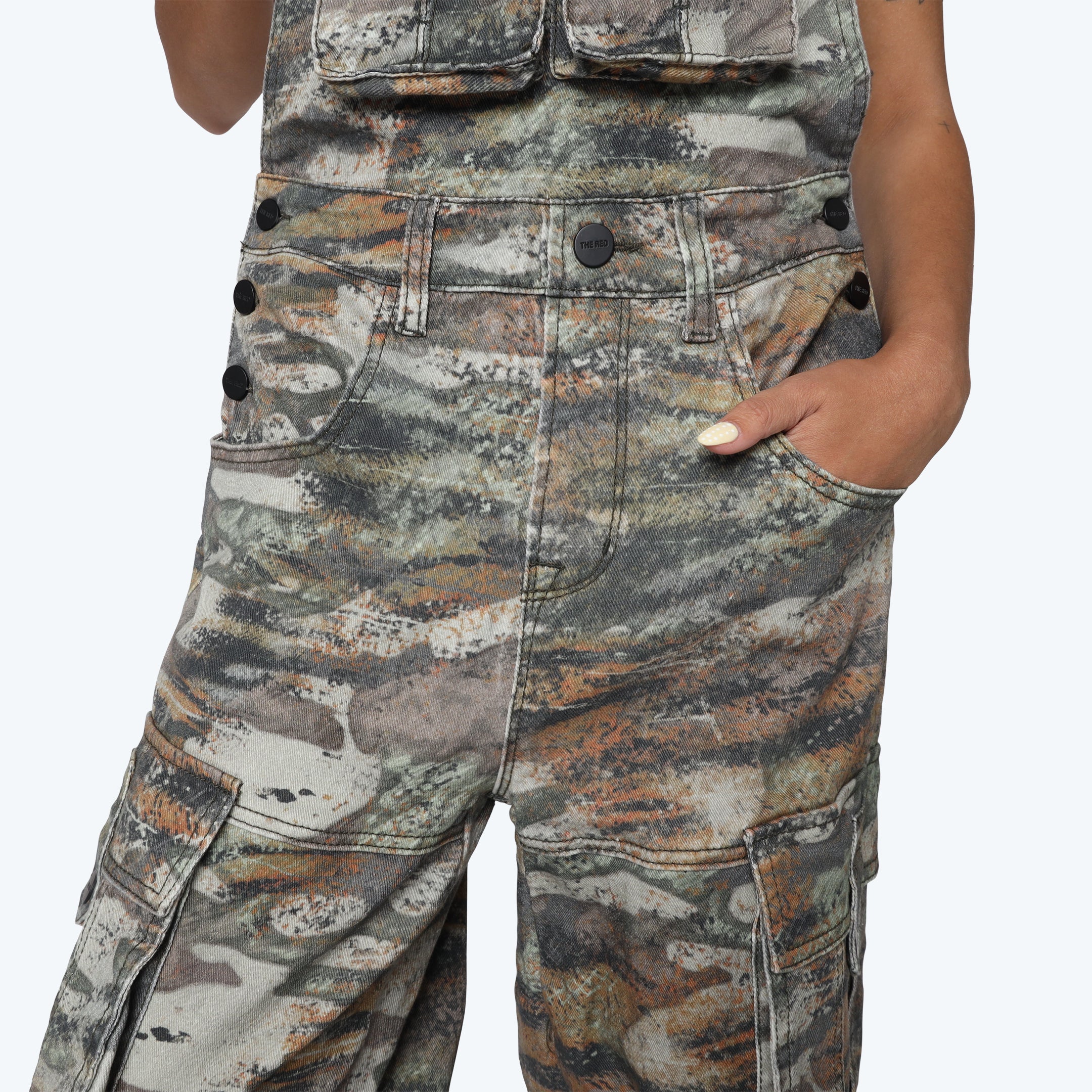 Wide Leg Overalls - Tiger Camo