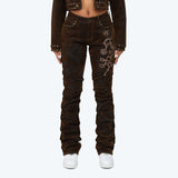 Mid Rise Side Pinched Stacked Jeans - Dorset Blue