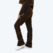 Mid Rise Side Pinched Stacked Jeans - Dorset Blue