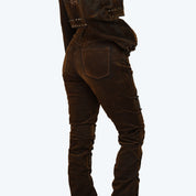 Mid Rise Side Pinched Stacked Jeans - Dorset Blue