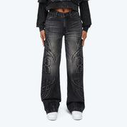 High Rise Wide Leg Jeans - Willow Black