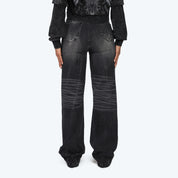 High Rise Wide Leg Jeans - Willow Black