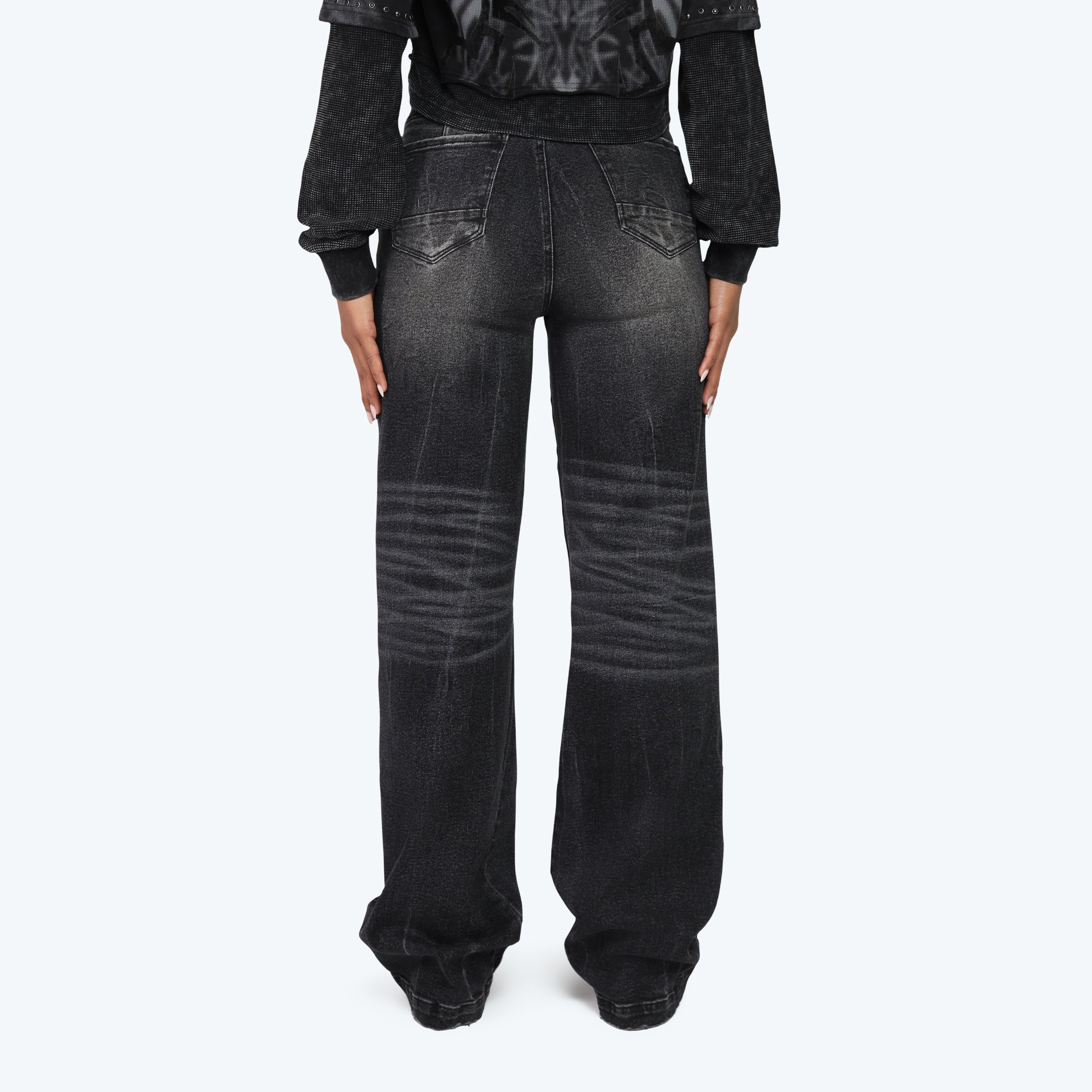 High Rise Wide Leg Jeans - Willow Black