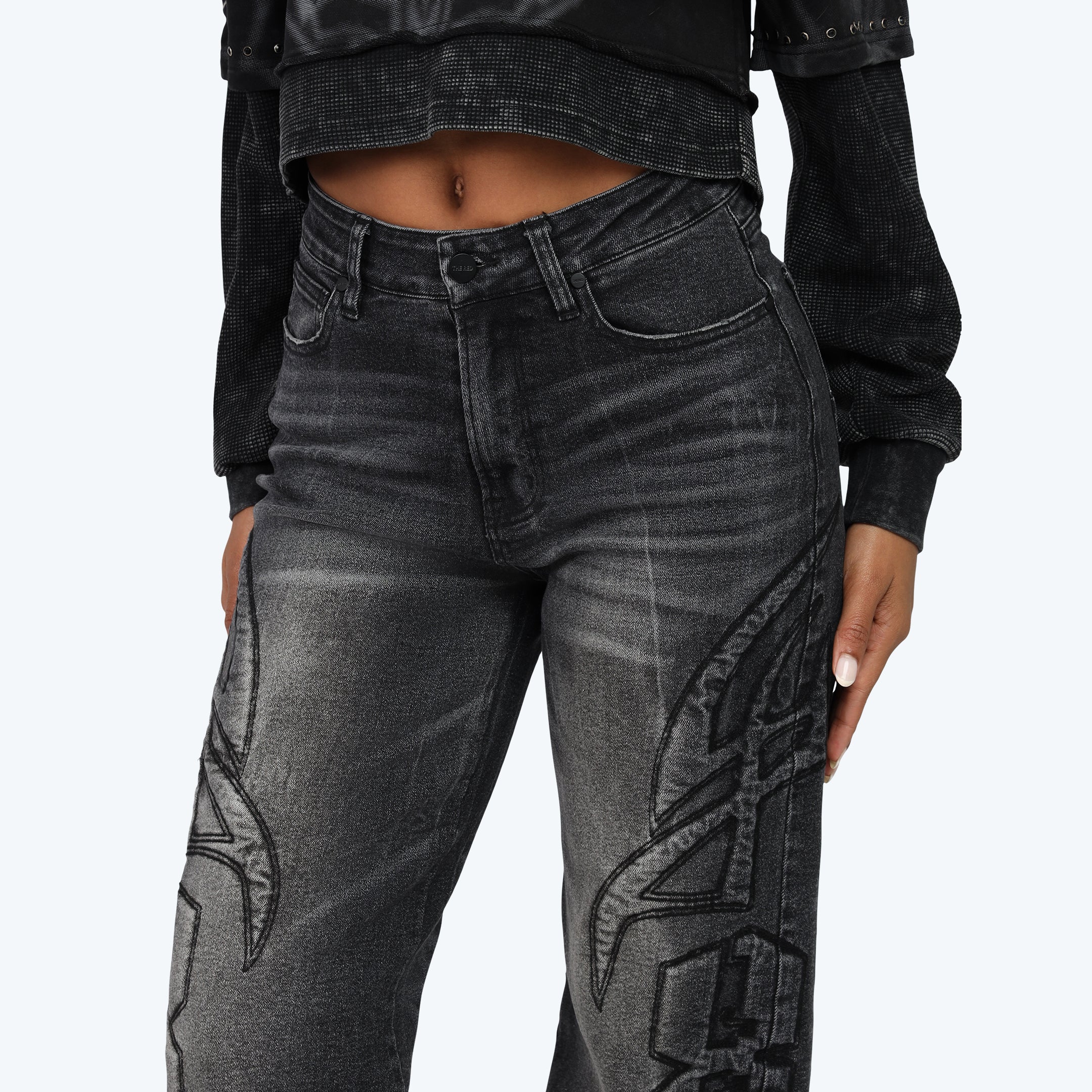 High Rise Wide Leg Jeans - Willow Black