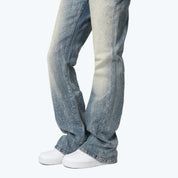 High Rise Stacked Rhinestone Jeans - Georgia Blue