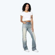 High Rise Stacked Rhinestone Jeans - Georgia Blue