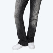 High Rise Stacked Rhinestone Jeans - Lasso Grey