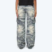 High Rise Wide Leg Chain Jeans - Blue Toast