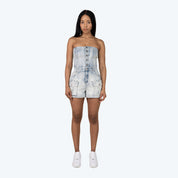 Tube Top Utility Denim Romper