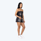Tube Top Utility Denim Romper