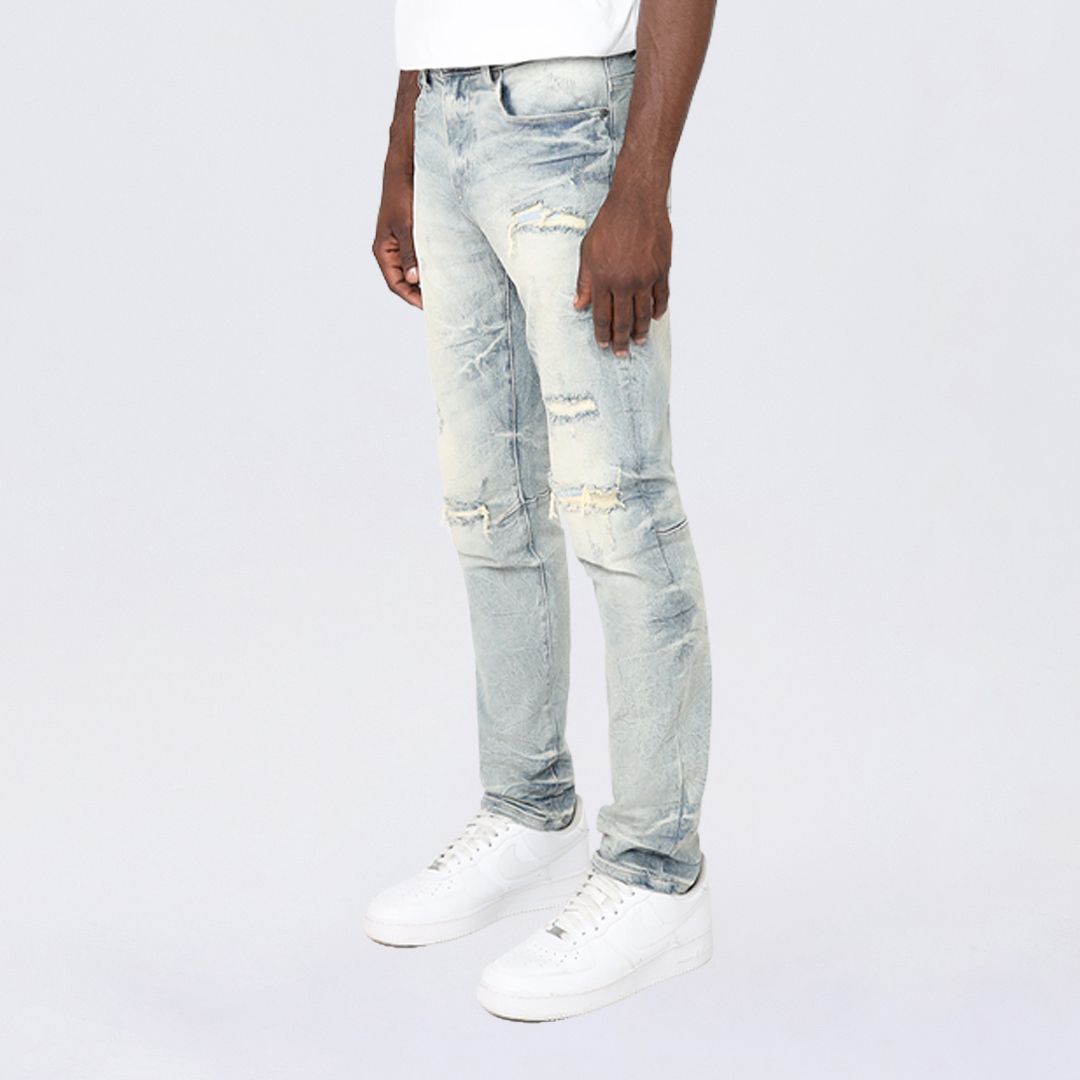 Slim Wave Effect Jeans - Maple Blue