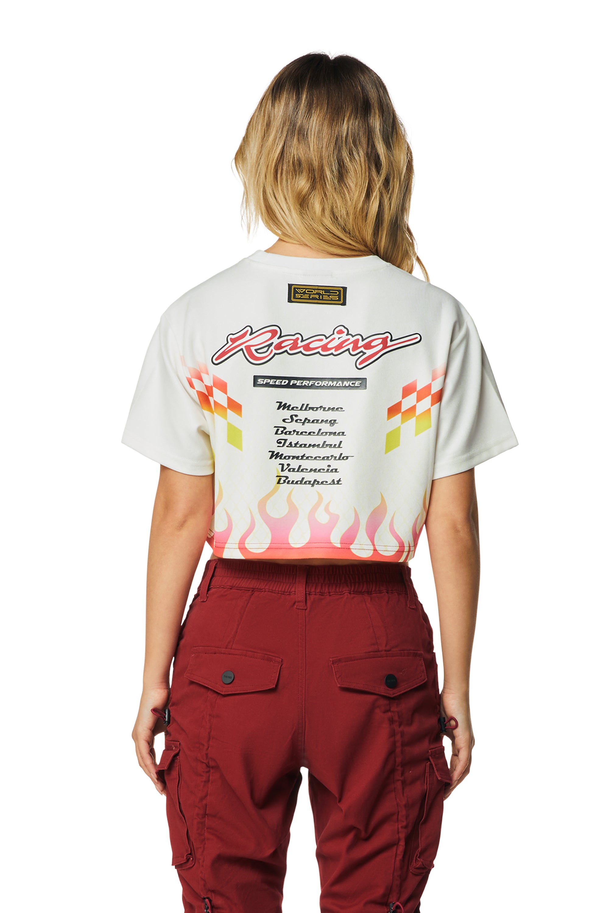 Racing Cropped T-Shirt - Red