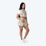 Slouched Utility Cargo Jean Shorts
