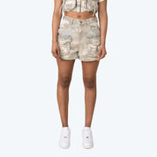 Slouched Utility Cargo Jean Shorts