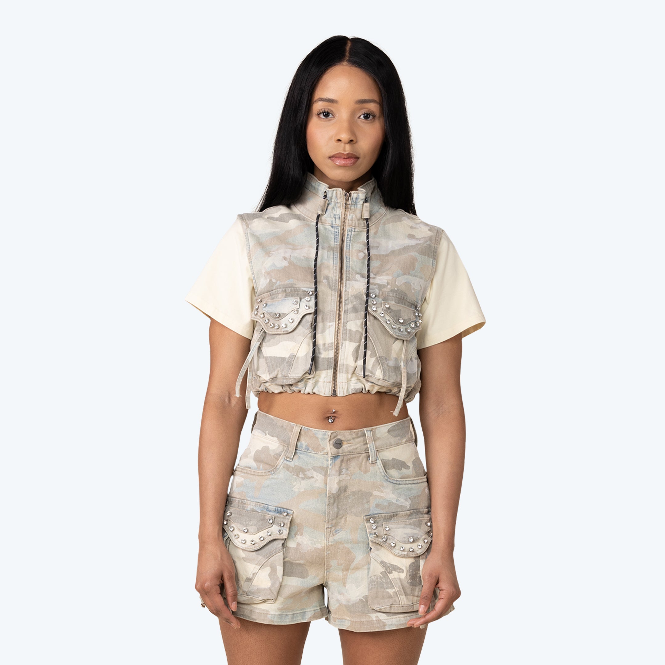 Utility Pocket Cargo Denim Vest