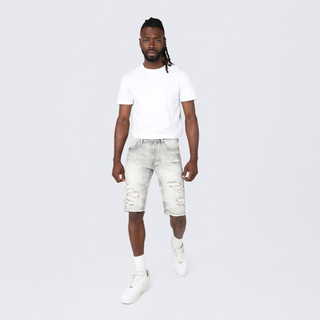 Slim Essential Jean Shorts - Radiant Grey